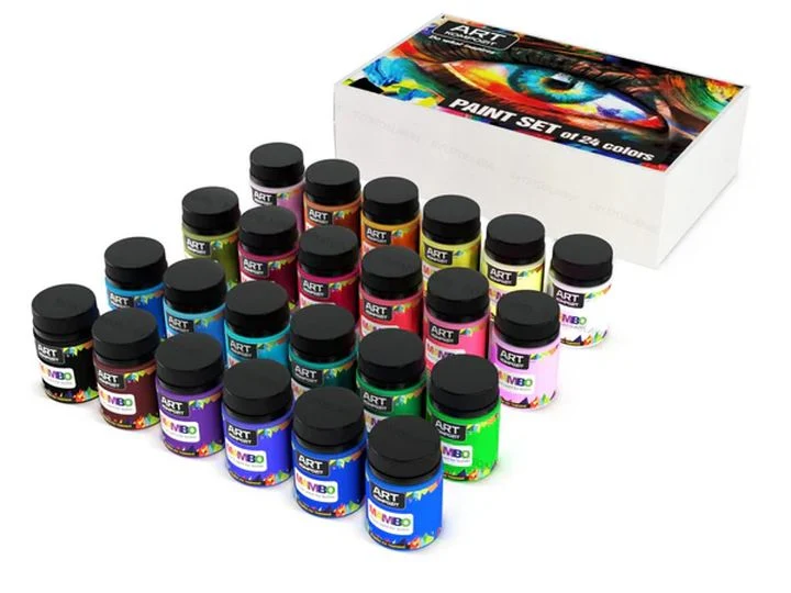 Kompozit MAMBO Fabric and Leather Acrylic Paints Set, 24x50 ml