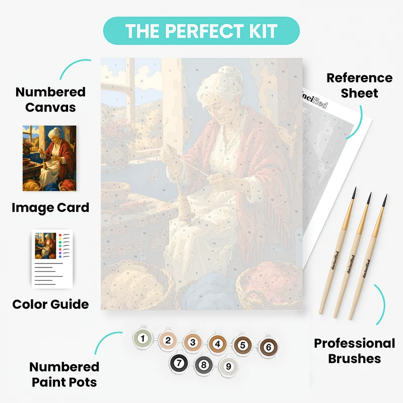 Grandmother's Spinning Wheel - Paint by Numbers Kit
