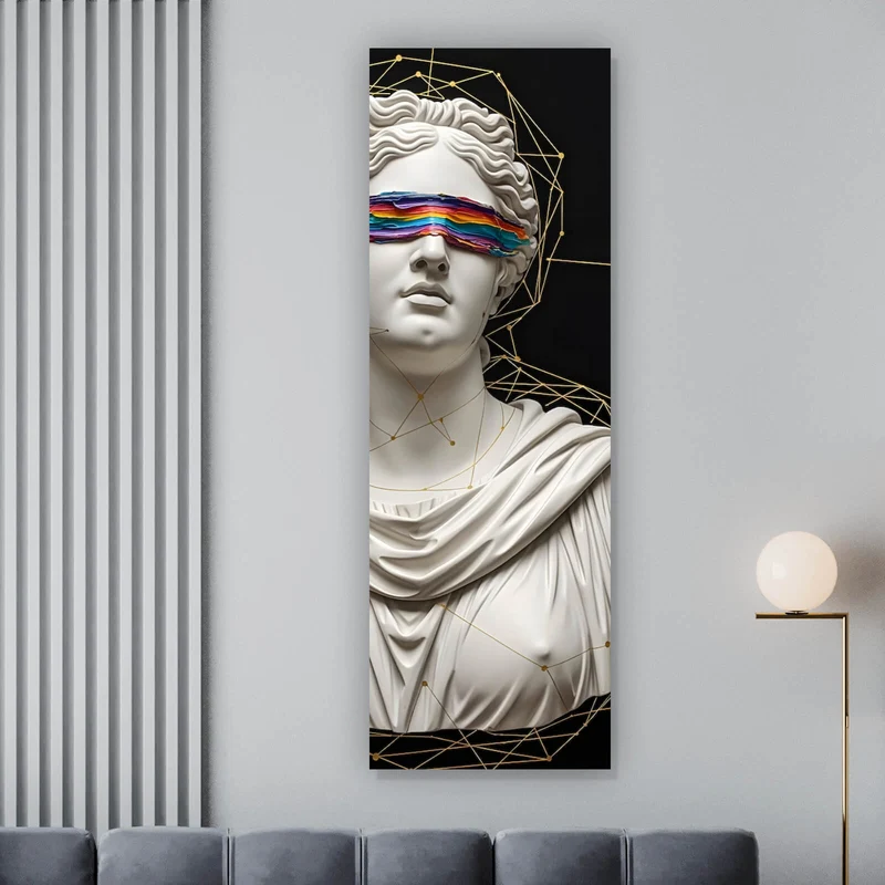 Aluminiumbild Moderne Skulptur mit abstraktem Touch Panorama Hoch