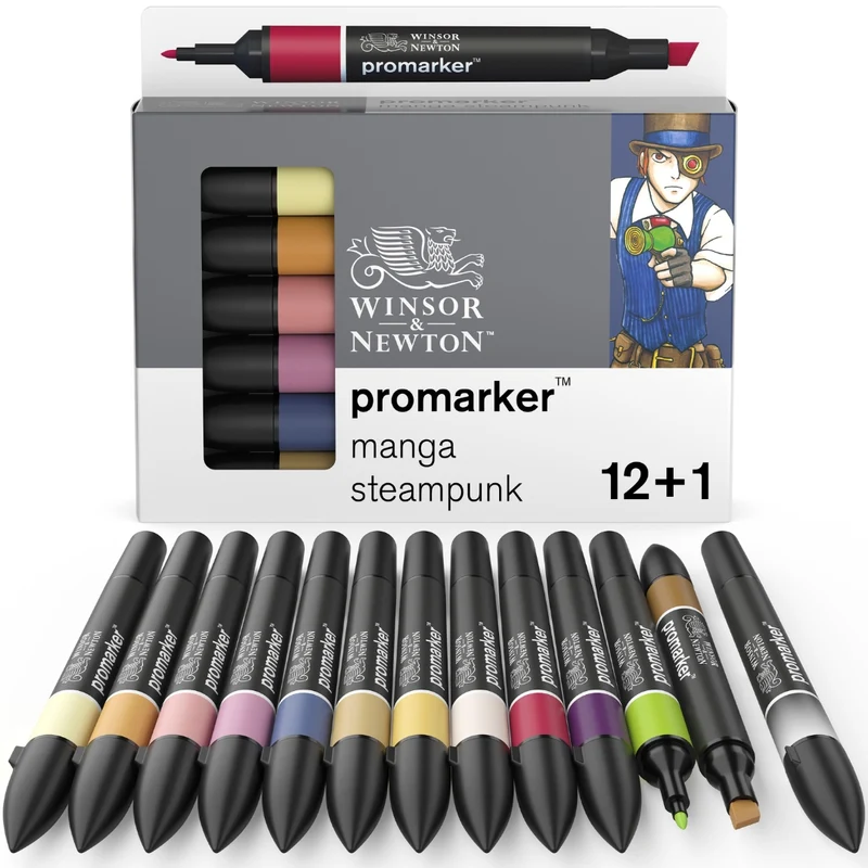 Winsor & Newton - ProMarker 12+1 Set Manga Steampunk