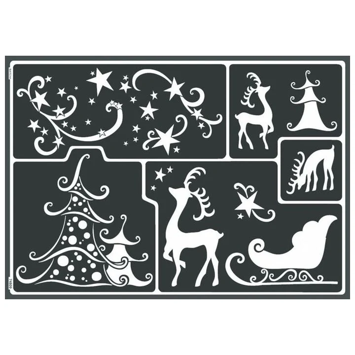 Self-Adhesive Winter Forest Stencil A3