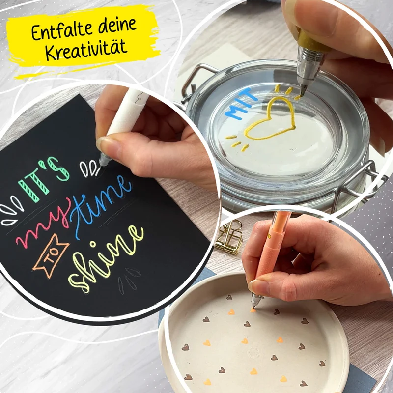ONLINE Calli.Brush Acrylic Liner Silber 1mm Spitze 12 Farben
