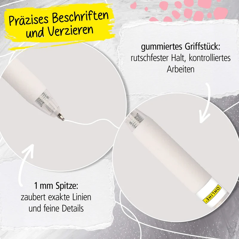 ONLINE Calli.Brush Acrylic Liner Rose 1mm Spitze 12 Farben