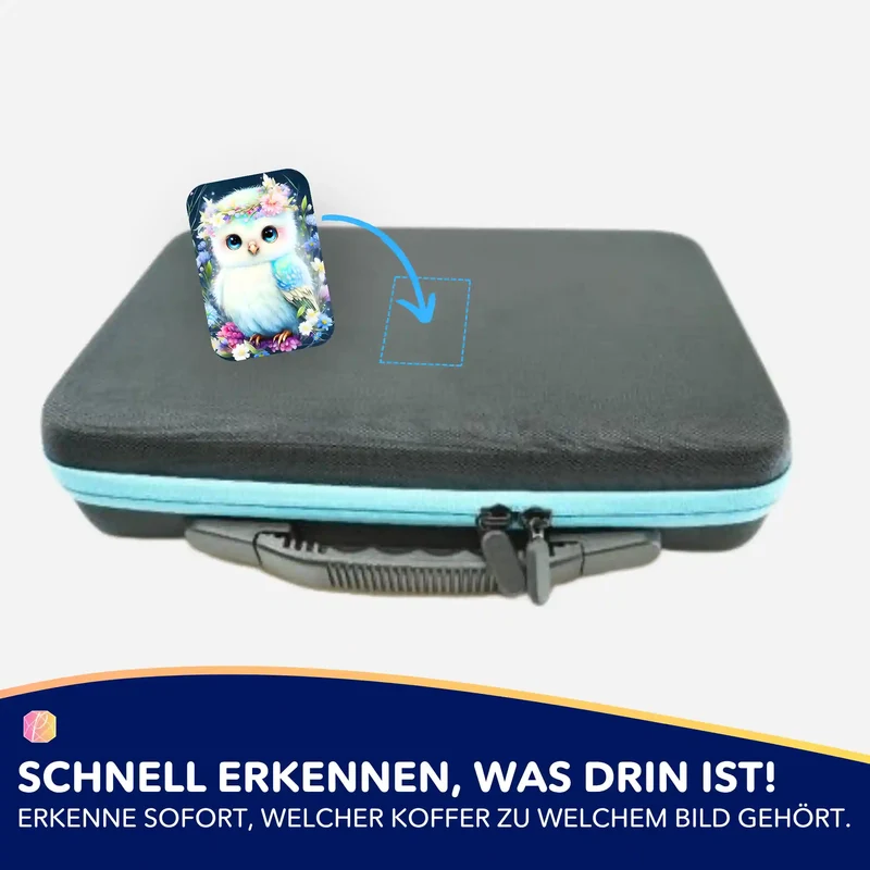 Aufkleber 5er-Set - Eule im Blumenmeer