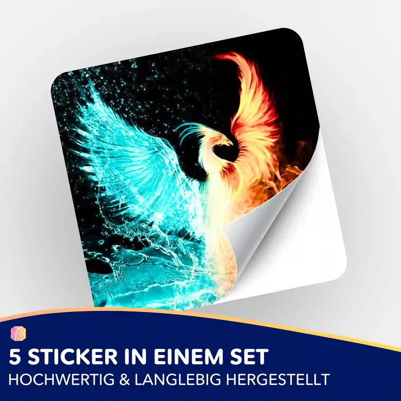 Aufkleber 5er-Set - Phönix der Elemente
