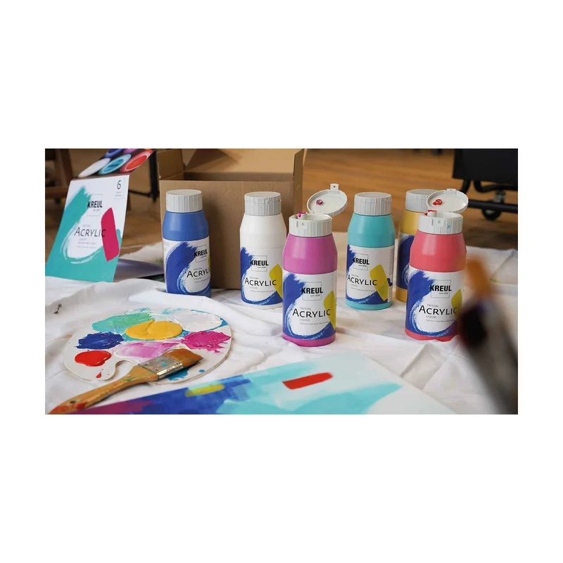 KREUL Triton Modern Mix Colors Acrylic Paint Set, 6 x 750 ml
