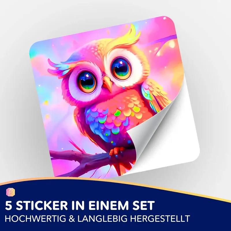Aufkleber 5er-Set - Eulchen Eulalia