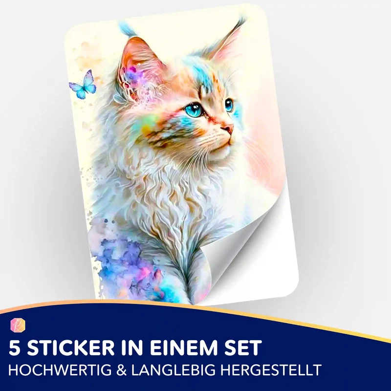 Aufkleber 5er-Set - Zartes Kätzchen