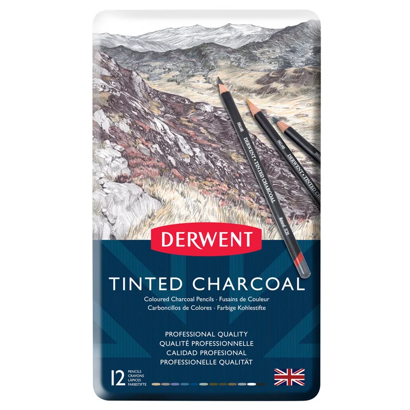Derwent - Tinted Charcoal Pencil - 12 Tin