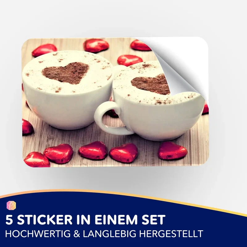 Aufkleber 5er-Set - Kaffeeliebe