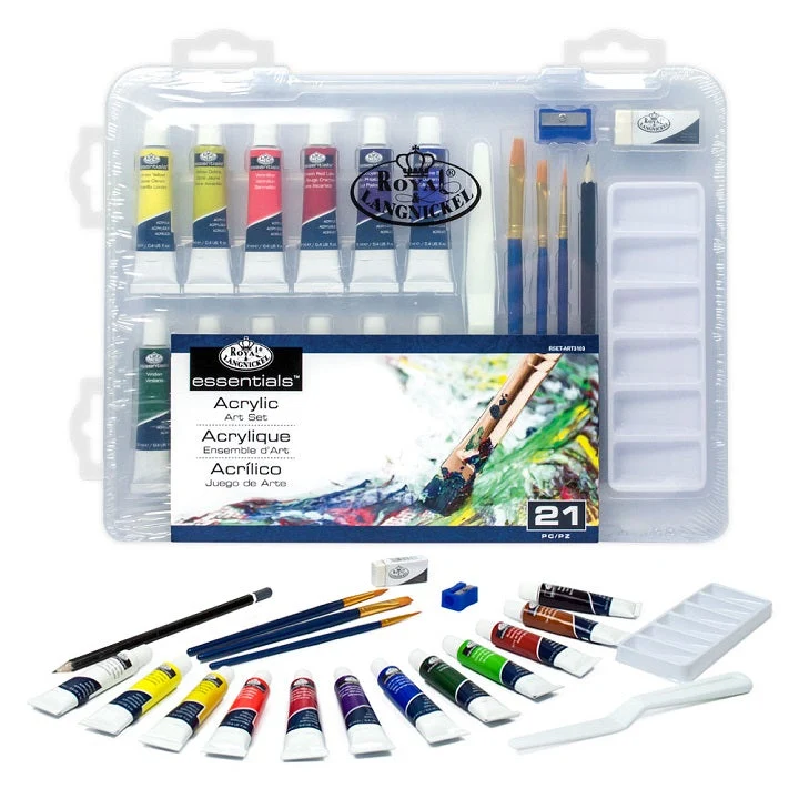 Essentials Acrylic Paint Set in Case, 21-Piece