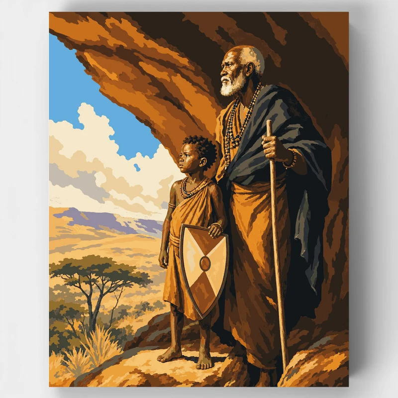 Elder and Child Watch - Paint by Numbers Kit