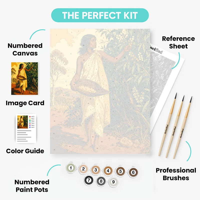 Gathering Wattle Blossoms - Paint by Numbers Kit
