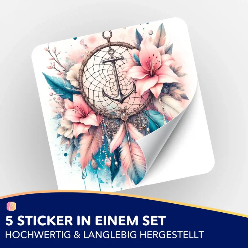 Aufkleber 5er-Set - Dream Anker