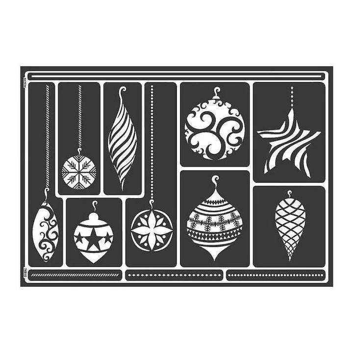 Self-Adhesive Stencil Christmas Ornaments A3