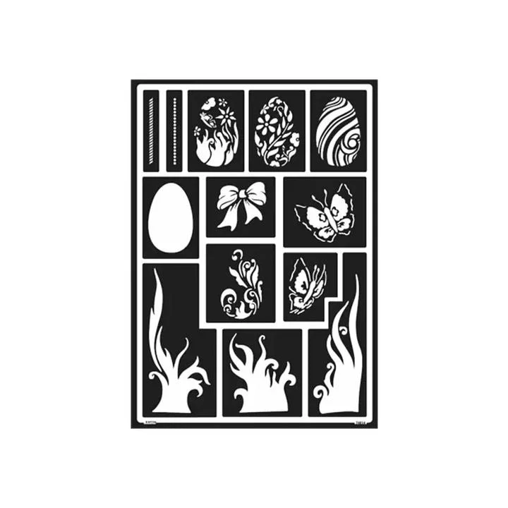 Self-Adhesive Easter Meadow Stencil A3