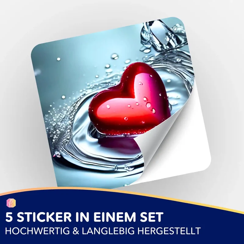 Aufkleber 5er-Set - Waterheart