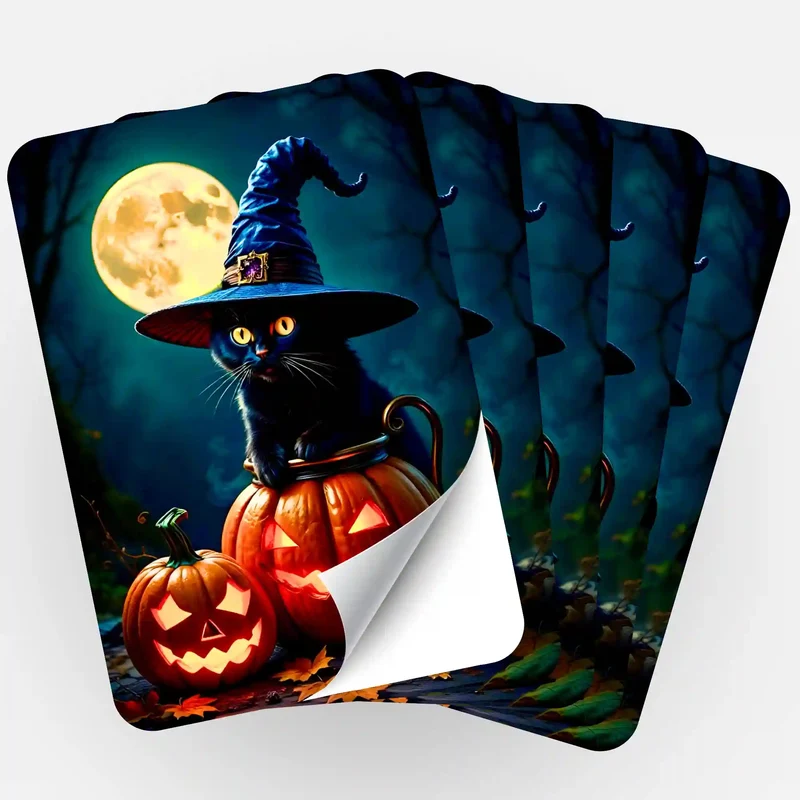 Aufkleber 5er-Set - Wizard Cat