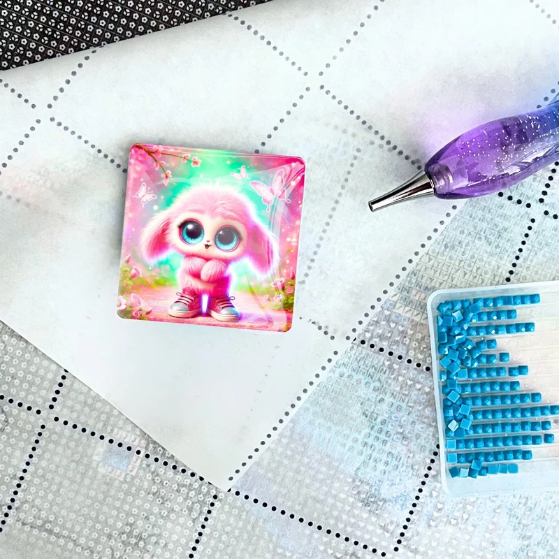 Cover Minder - Diamond Painting - Pink Fluffel Knuffel