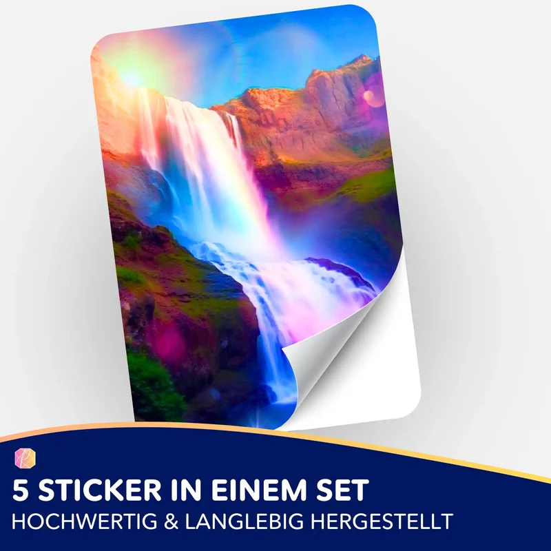 Aufkleber 5er-Set - Glanz des Wasserfalls