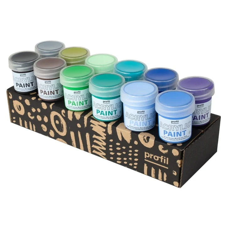 Profil Set of Acrylic Paints - 12 x 25 ml / Cool Tones
