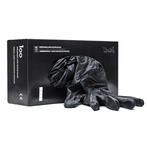 Montana - Black Latex Gloves Size Medium Box of 100