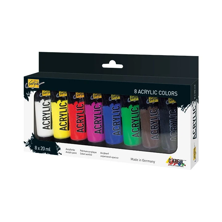 Kreul Solo Goya Acrylic Paints, Set of 8 x 20 ml
