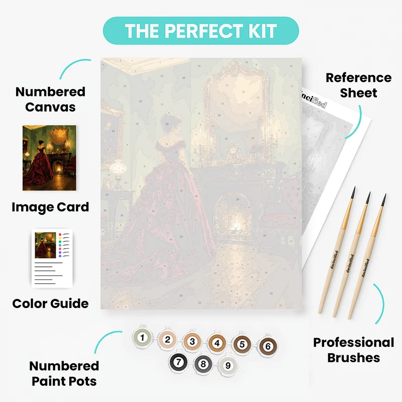 Lady by the Fireplace - Paint by Numbers Kit