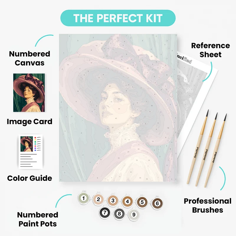 Victorian Lady Portrait - Paint by Numbers Kit