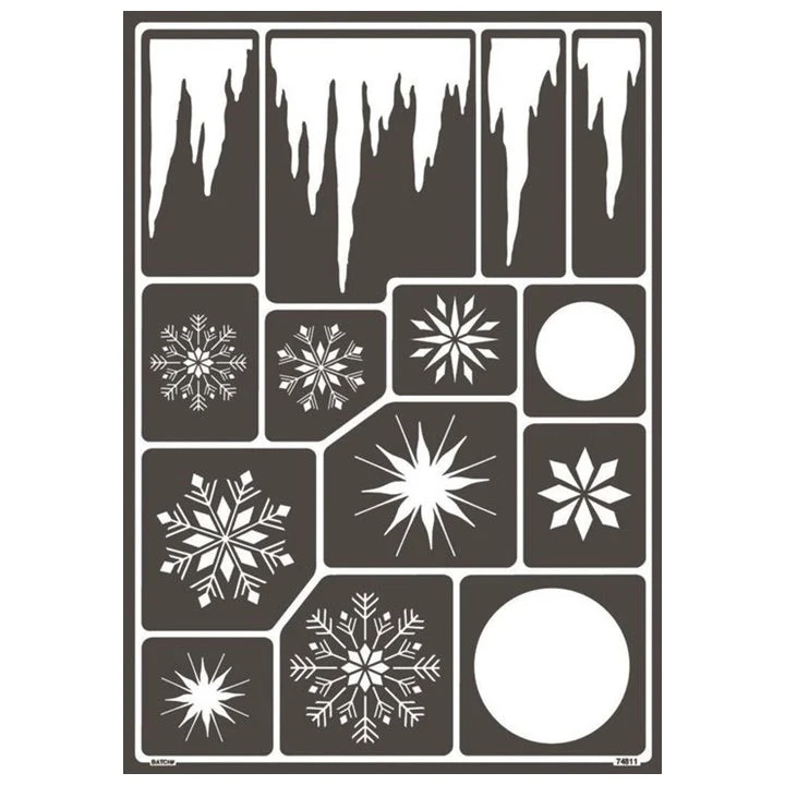 Self-Adhesive Snowflake Stencil A3