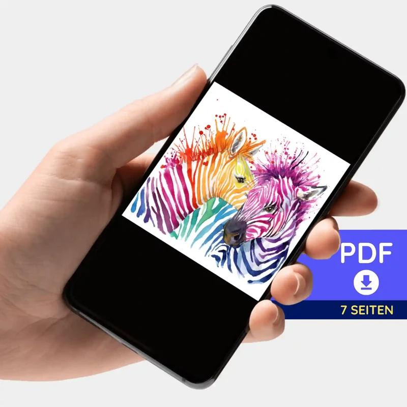 Digitale Bildmappe - Bunte Zebras