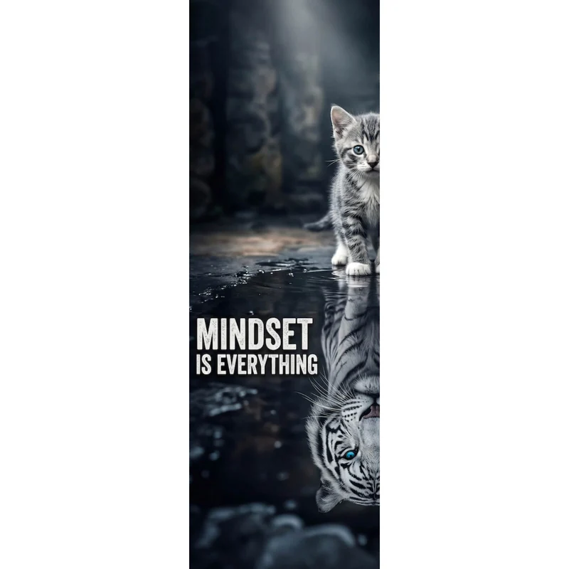 Poster Katze mit Tiger Reflexion Panorama Hoch