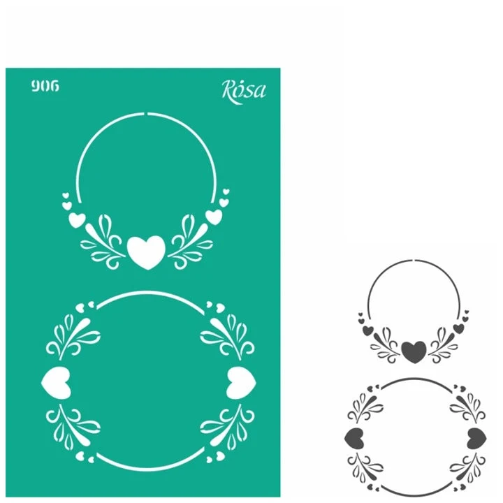 Rosa Talent Self-Adhesive Stencil, 13 x 20 cm, Pattern No. 906