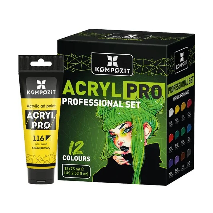 ACRYL PRO PROFESSIONAL Acrylic Paint Set 12x75 ml