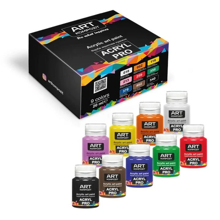 Kompozit ACRYL PRO Acrylic Paint Set, 9x20 ml