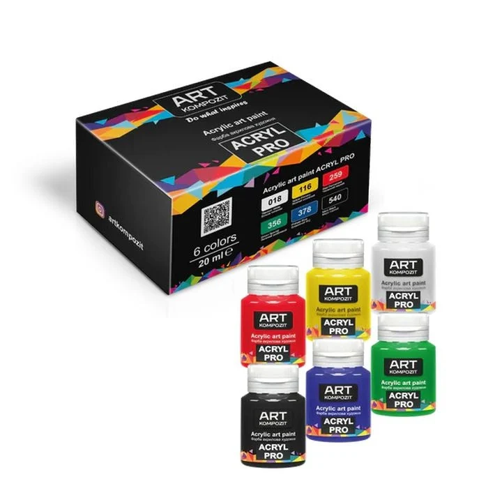 Kompozit ACRYL PRO Acrylic Paint Set, 6 x 20 ml