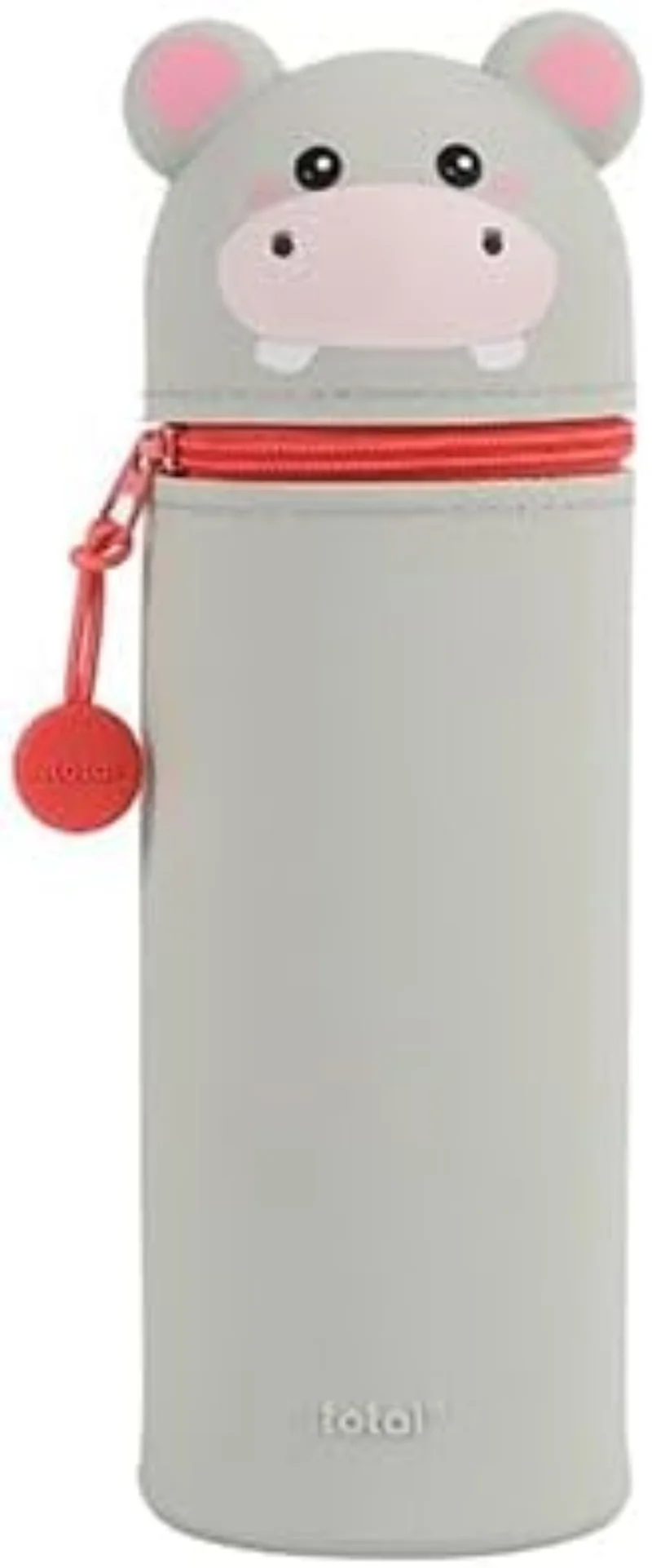 I-TOTAL Silikon Federmäppchen Nilpferd – ausziehbar, 6x21cm