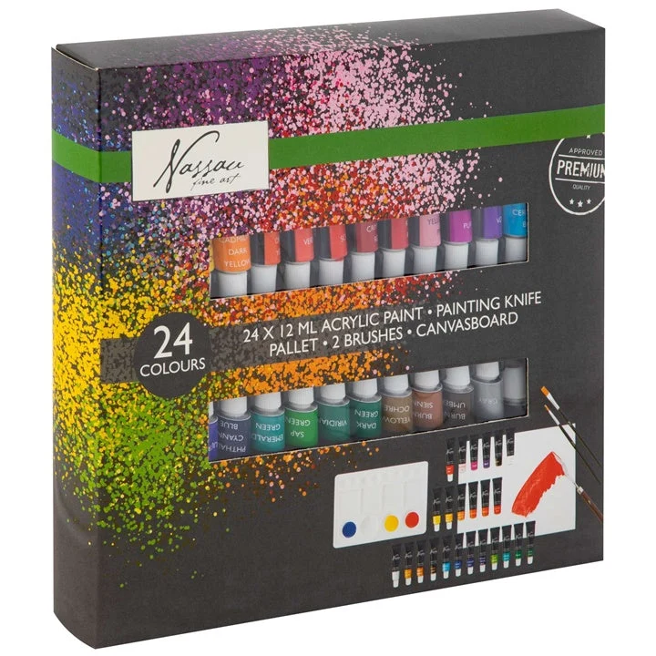 Nassau Fine Art Acrylic Painting Set, 29 pcs