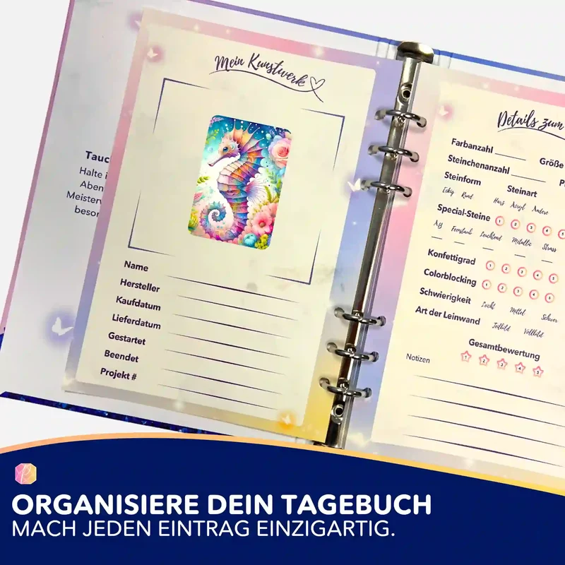 Aufkleber 5er-Set - Seepferdchen Blütentraum