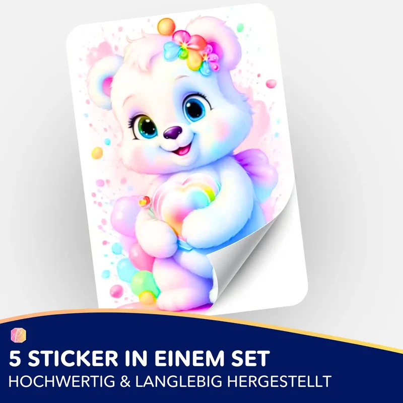Aufkleber 5er-Set - Herzensbärchen