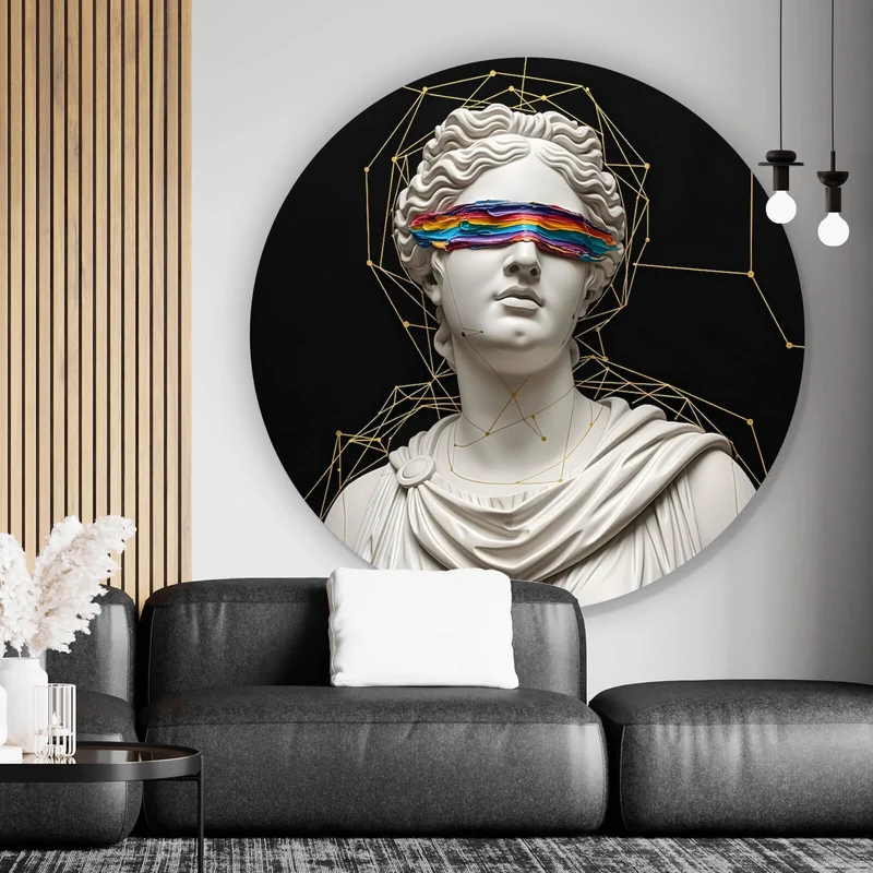 Aluminiumbild Moderne Skulptur mit abstraktem Touch Kreis