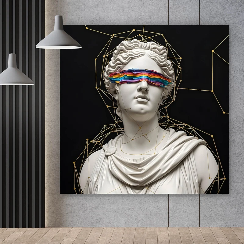 Aluminiumbild Moderne Skulptur mit abstraktem Touch Quadrat