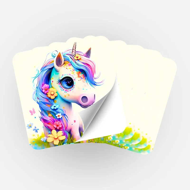 Aufkleber 5er-Set - Süßes Einhorn