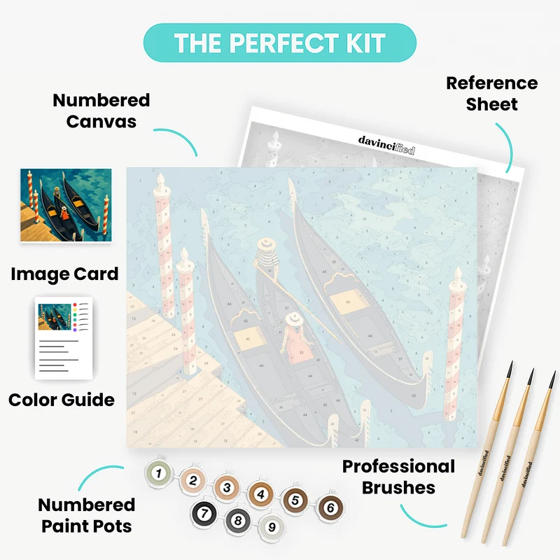 Gondolier and Passenger - Paint by Numbers Kit