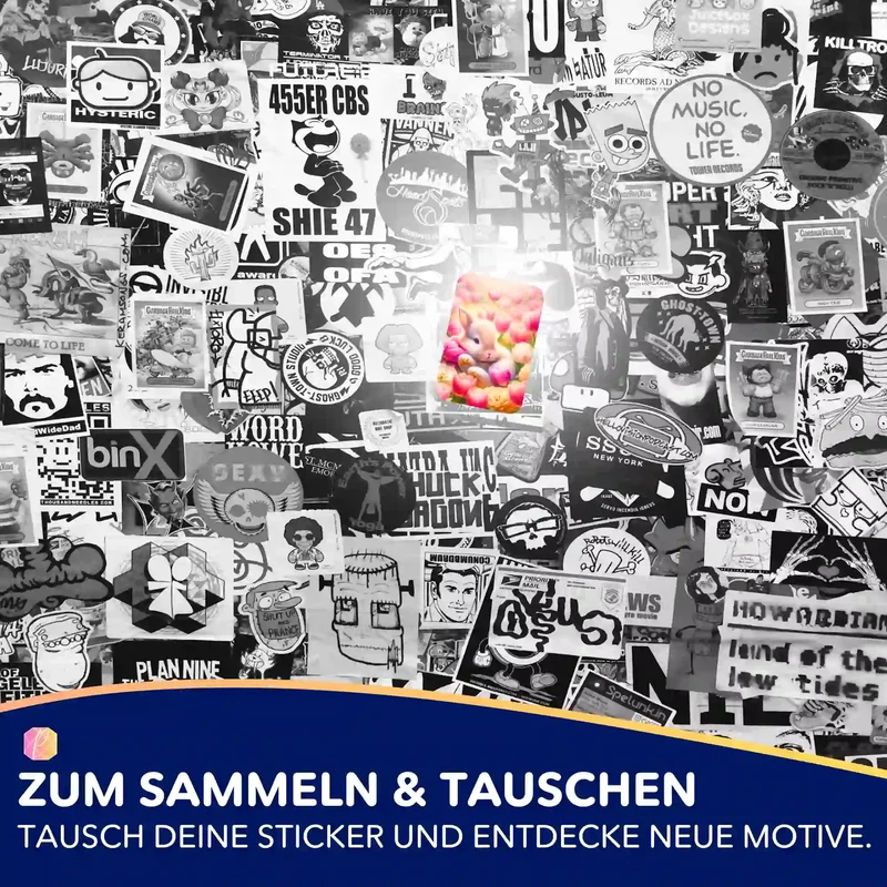Aufkleber 5er-Set - Verträumtes Osterhäschen
