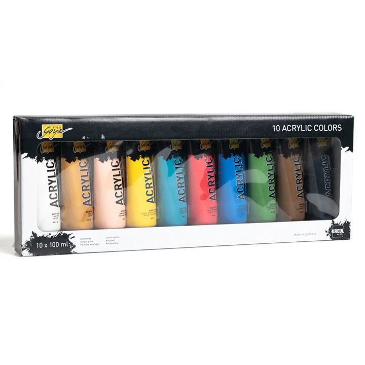 Solo Goya Acrylic Paints - ARTMiE Gold Matches | Set of 10 x 100 ml