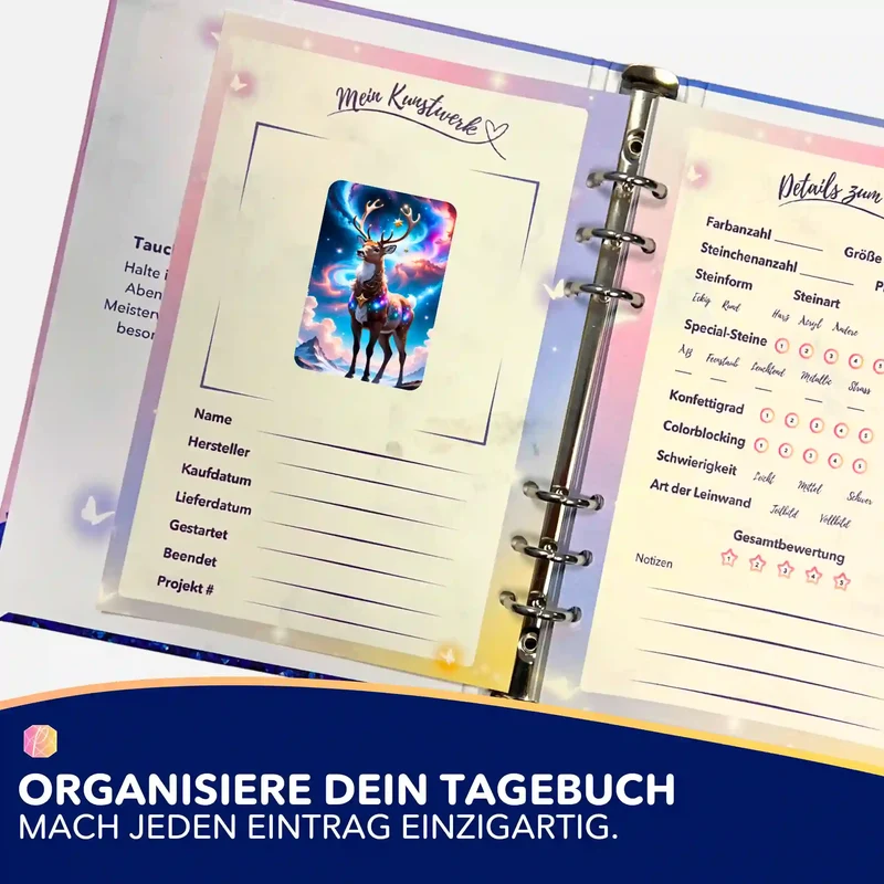Aufkleber 5er-Set - Rentier im Abendzauber