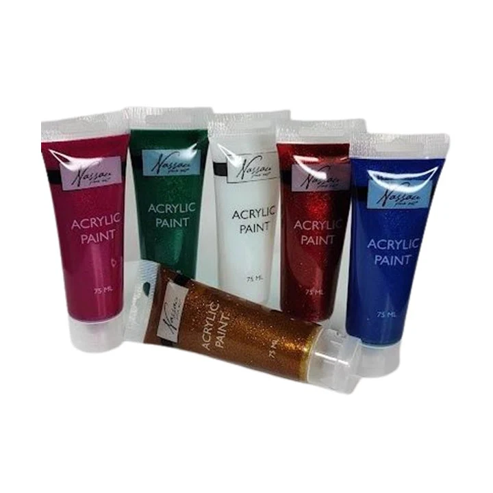 Nassau Acrylic Paint Set, 6x75 ml, Glitter