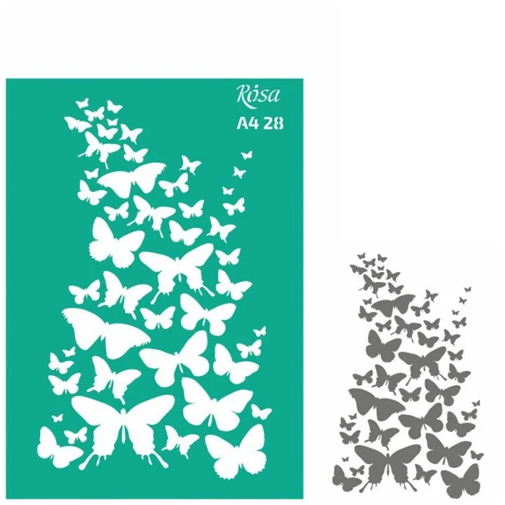 Rosa Talent Self-Adhesive Stencil A4, Pattern No. 28