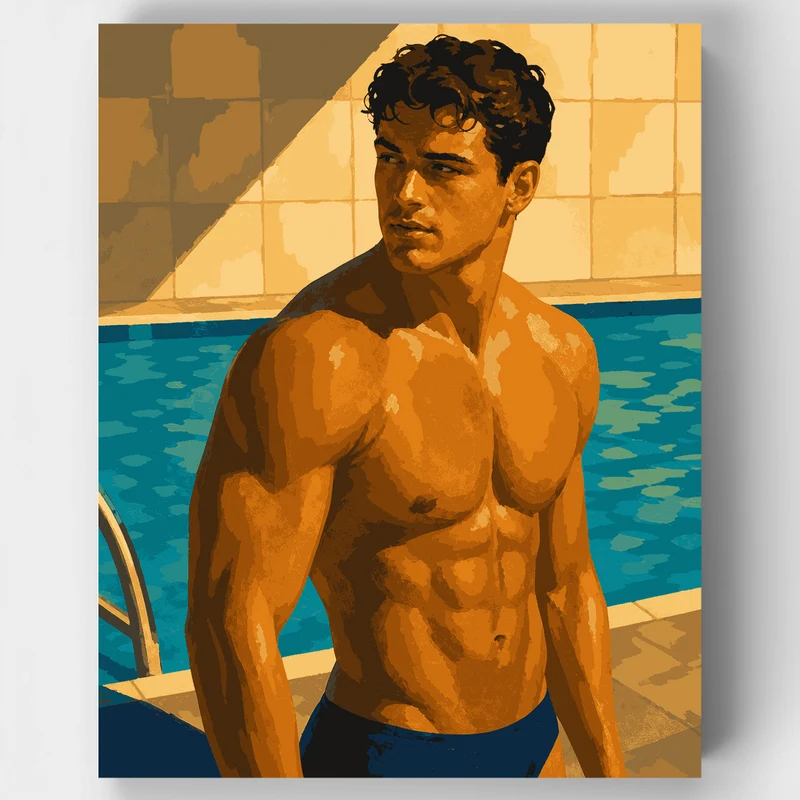Poolside Gaze - Paint by Numbers Kit